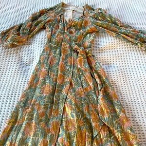 Sezane orchidée silk dress